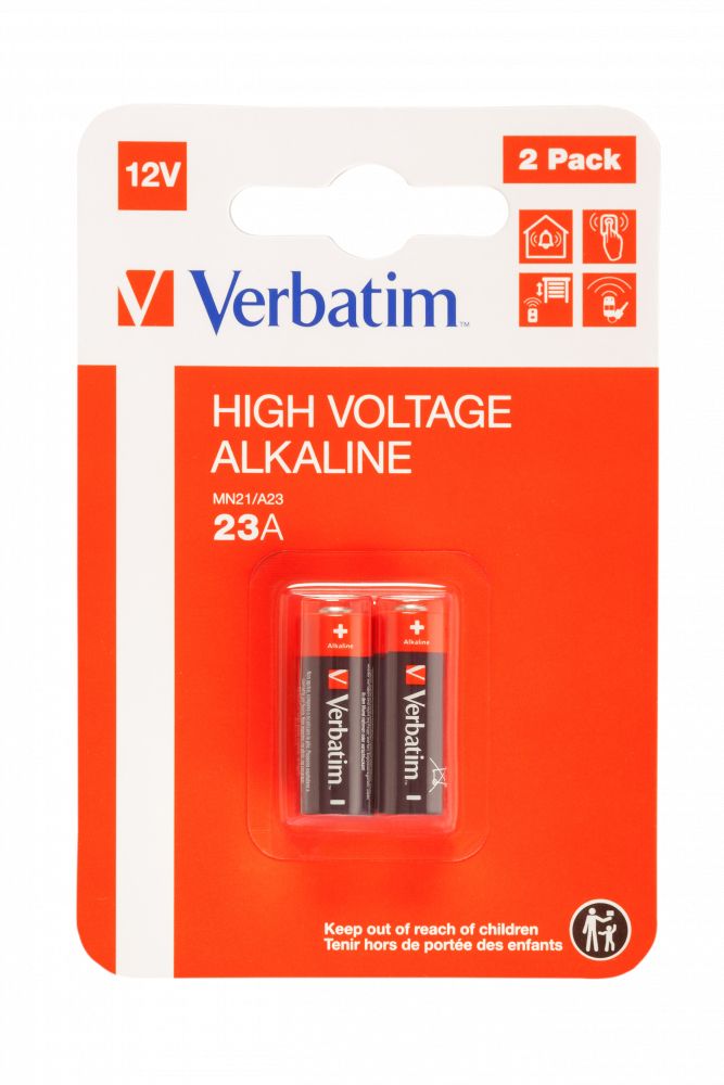 Verbatim 12V 23A (MN21/A23) Alkaline Batteries 2-Pack