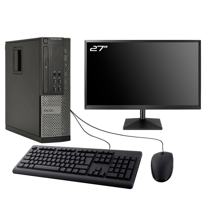 Dell Optiplex 9010 SFF PC - 27" Screen, Intel i5-3470, 8GB RAM, 480GB SSD, Windows 10, WiFi