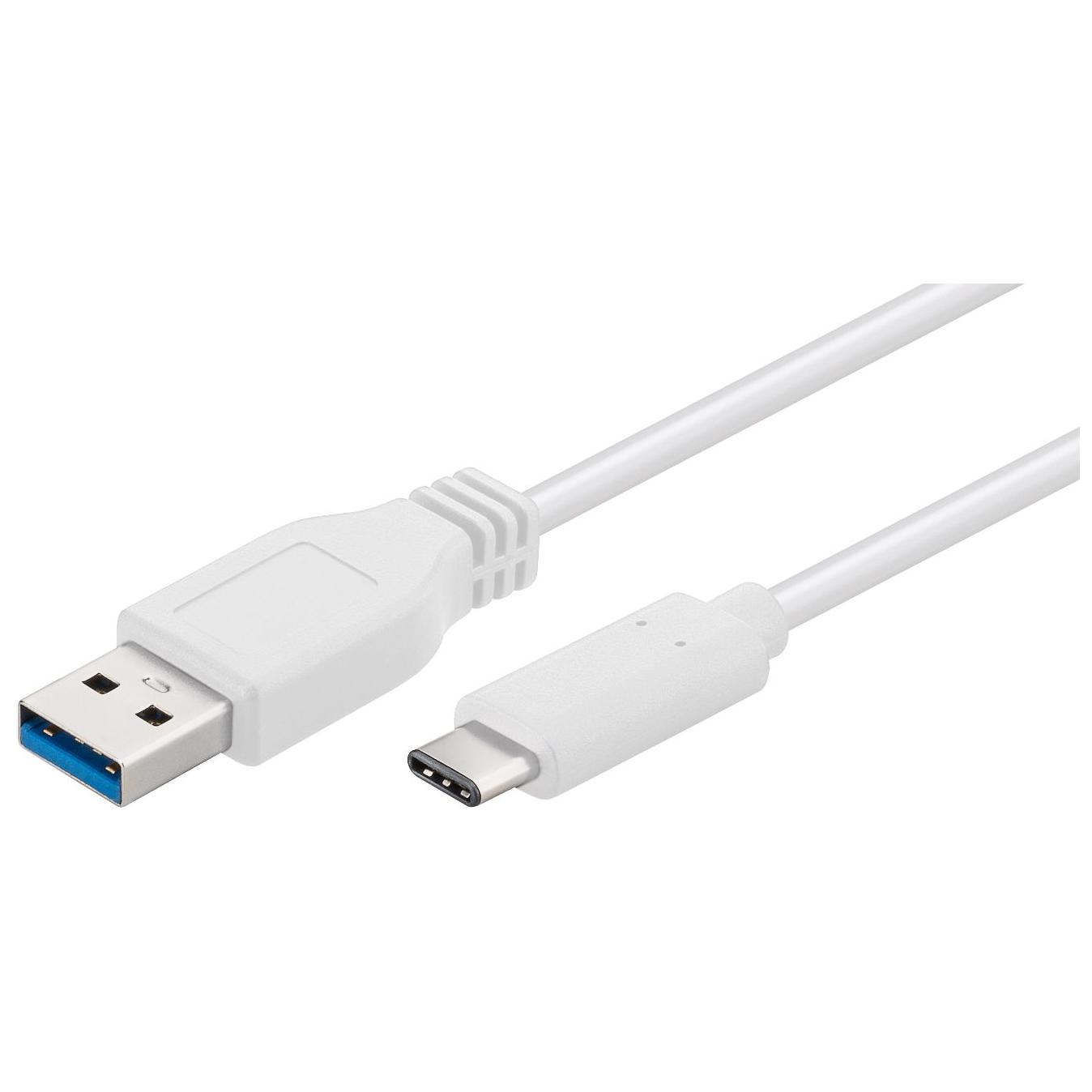 MicroConnect USB 3.2 Gen 1 Cable, 2m, USB A to USB C, White