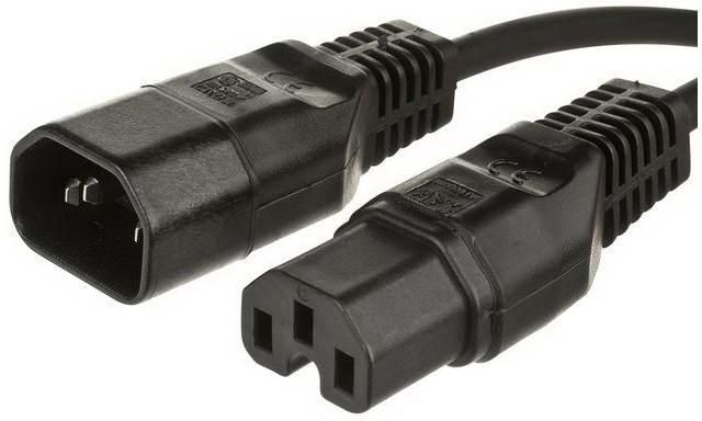 MicroConnect PE011410 1m Electric Cable Black C14 to C15 Connector