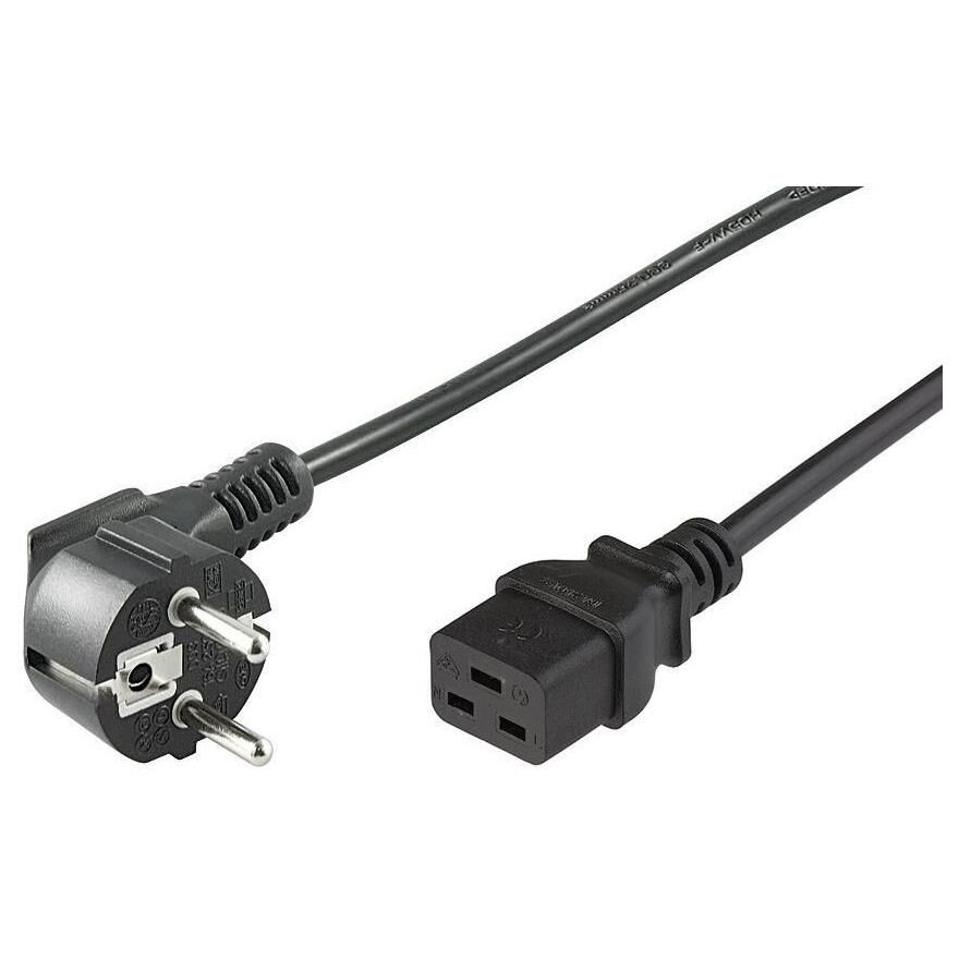 MicroConnect Power Cable, 0.5m, E+F Plug to C19 Coupler