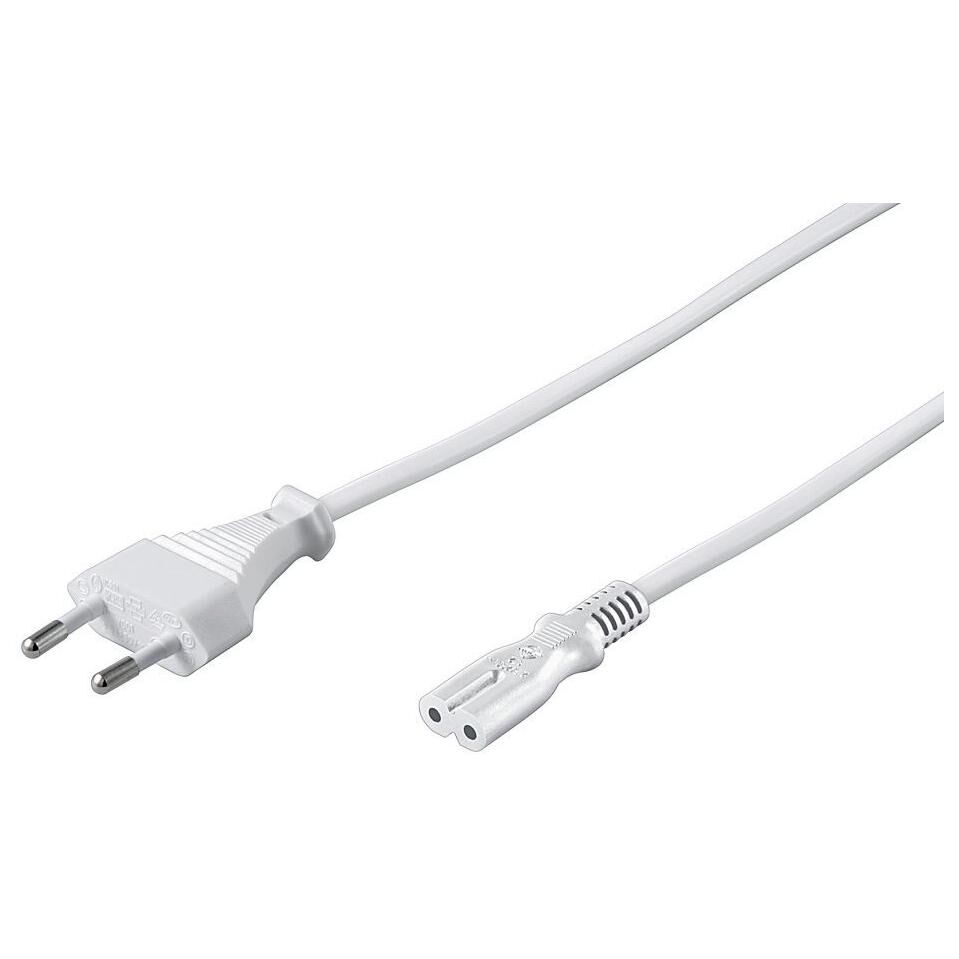 MicroConnect PE030750W Power Cable, 5m, C Type Plug to C7 Coupler