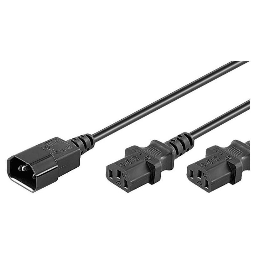 MicroConnect PE061312 1.2m Black Electrical Cable C14 to 2xC13 Connector