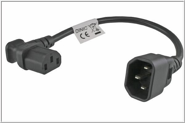 MicroConnect C13/C14 Angled Power Adapter