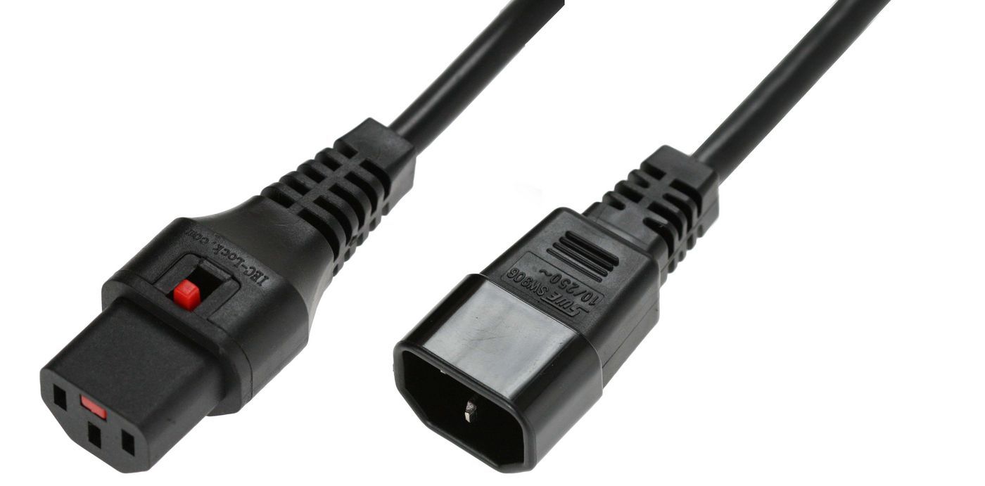 MicroConnect IEC LOCK C13 to C14 Power Cable