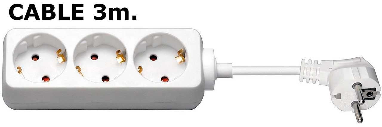 MicroConnect 3-way Schuko Socket 3M White Power Bars