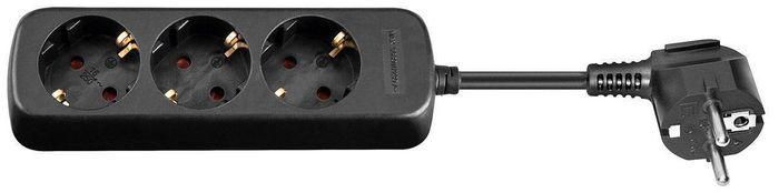 MicroConnect 3-Way Schuko Socket 5M Black Power Bars