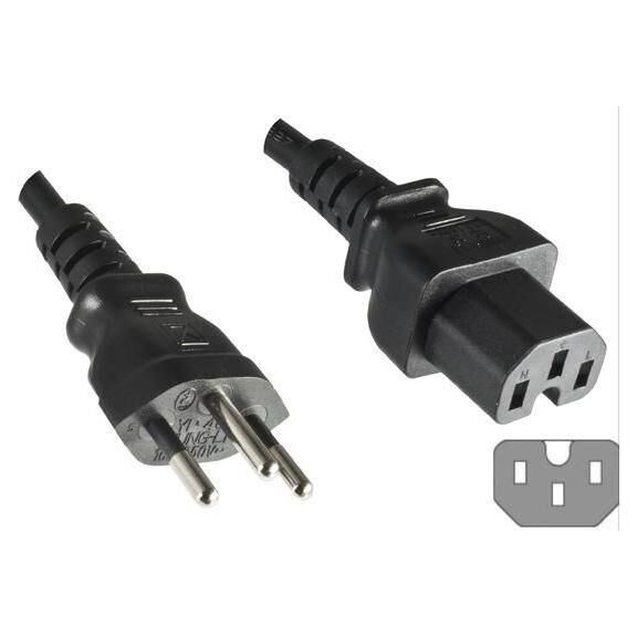 MicroConnect PE160518 Power Cable, 1.8m, J-Type Plug to C15 Connector