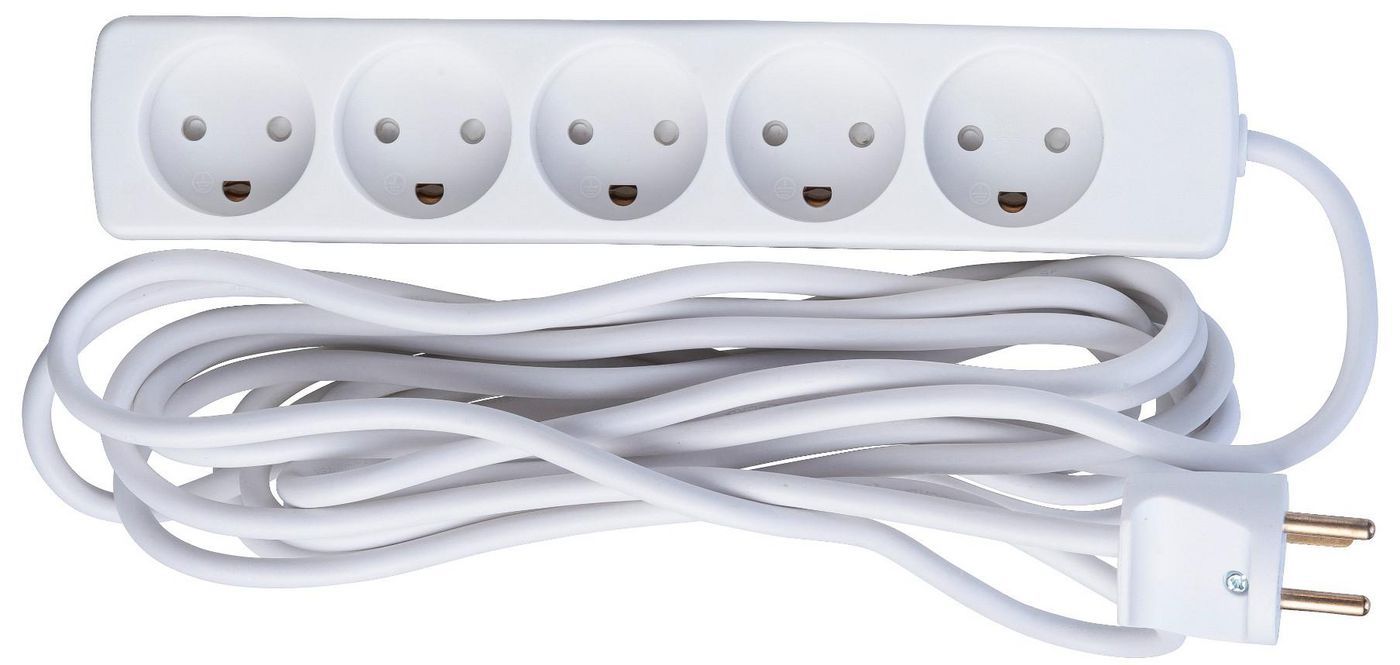 MicroConnect 5-Way Danish Power Strip 5m