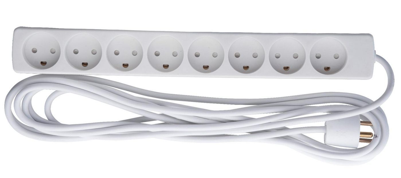 MicroConnect 8-way Power Strip 5m