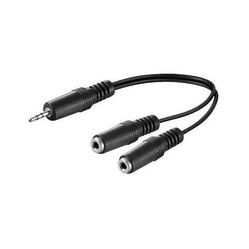 Câble audio MicroConnect 0,2 m (3,5 mm, 2 x 2,5 mm, mâle vers femelle)