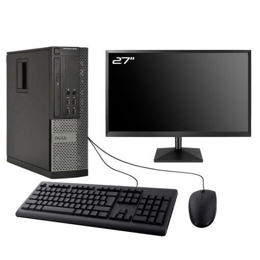 Computadora Dell Optiplex 9010 SFF - Pantalla de 27', Procesador Intel i7-3770, 8GB de RAM, 480GB SSD, Windows 10, WiFi