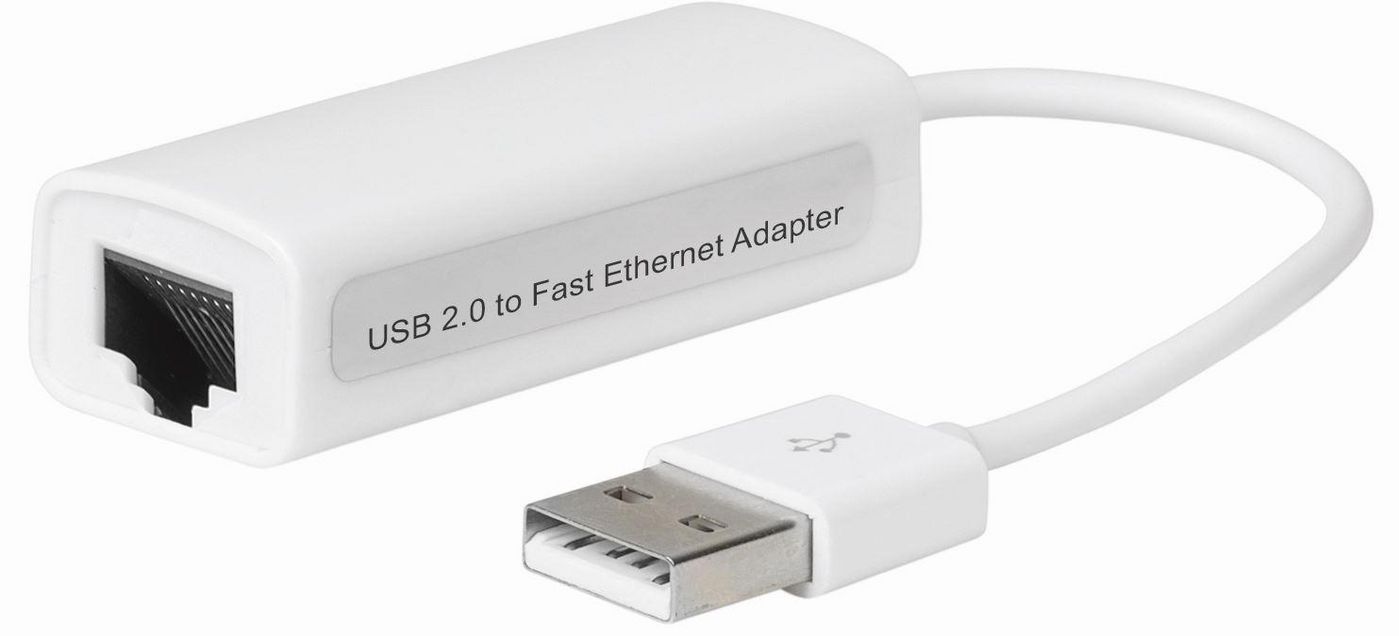 MicroConnect USB 2.0 to Ethernet Adapter, White