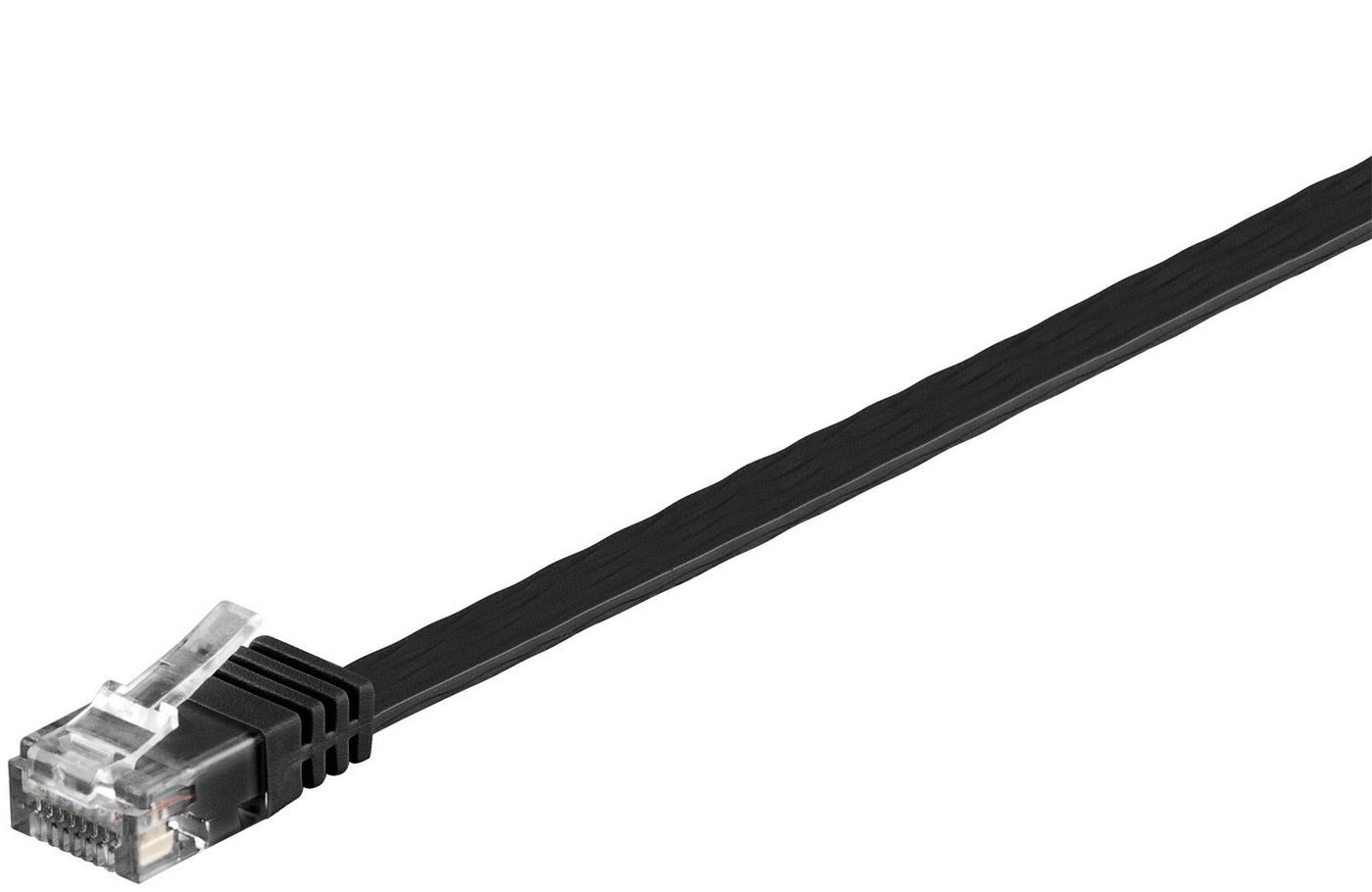 MicroConnect U/UTP CAT6 0.25m Black Flat Cable