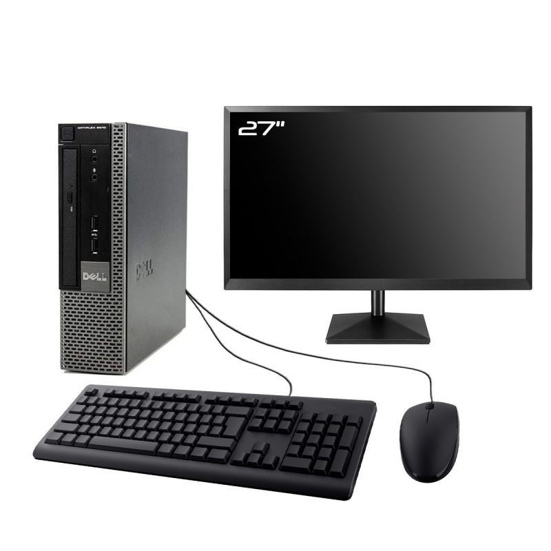 Dell Optiplex 9010 USFF Computer - 27" Screen, Intel I3-3220, 8GB RAM, 480GB SSD, Windows 10