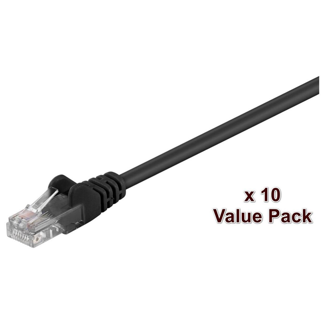 MicroConnect Cat5e UTP Cable, 1m, Black (V-UTP501SVP)