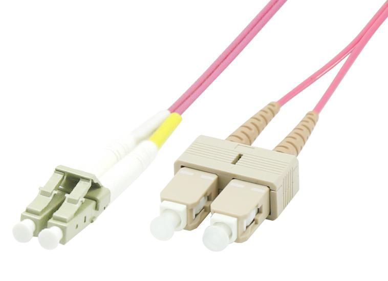MicroConnect LC/UPC-SC/UPC 5m OM4 Duplex Fiber Patch Cables