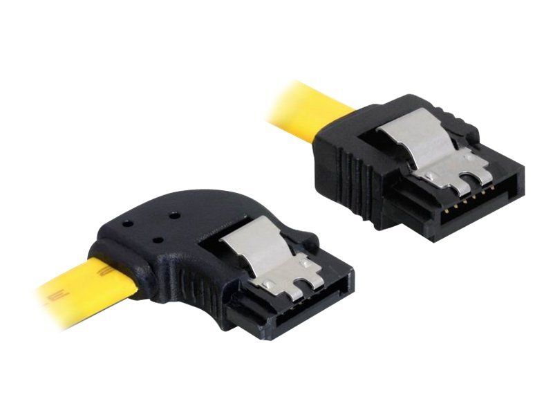 Cable SATA Delock - 30 cm, SATA (F) a (F), conectores con ángulo recto, bloqueado