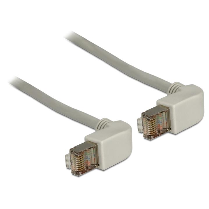 Delock 0.5m SFTP Cat.5e Cable, 90 Degree RJ-45 Connectors (Gray)