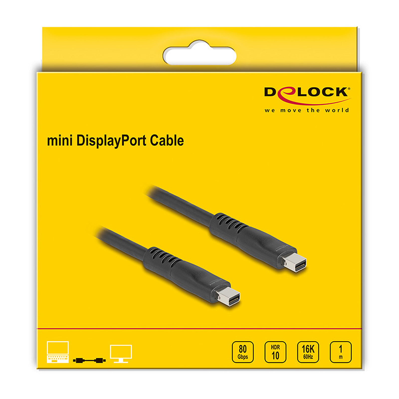 DeLock Mini DisplayPort 2.1 male/male cable (1 meter)