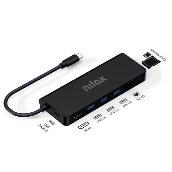 Nilox 8-in-1 USB-C Dock - HDMI 4K, 0 Mbit/s