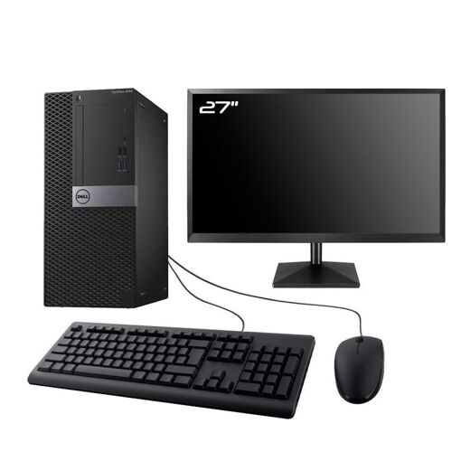 Dell OptiPlex 3040 MT Gaming PC - 27" Full HD Monitor, GTX 1650, i7-6700, 16GB RAM, 240GB SSD + 2TB HDD