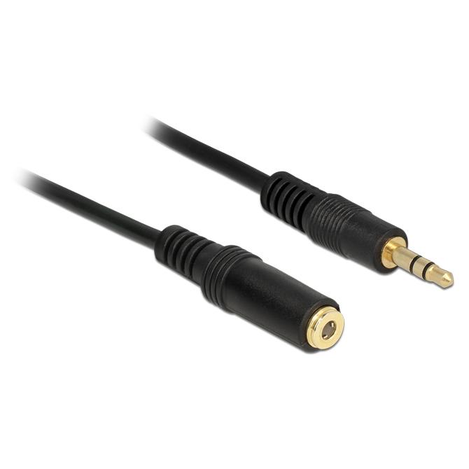 Delock Audio Cable Extension - 3.5mm Stereo Male to Female - 2m - Black