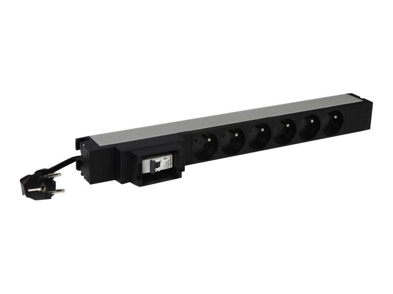 Legrand LCS³ - Sector Distribution Unit (Rack-Mountable) - 230V AC - 3.7kW - Single Phase - Input: CEE 7/7 Power Socket - Output Connectors: 6 (6x Type E) - 1U - 19" - 3m Cable - France