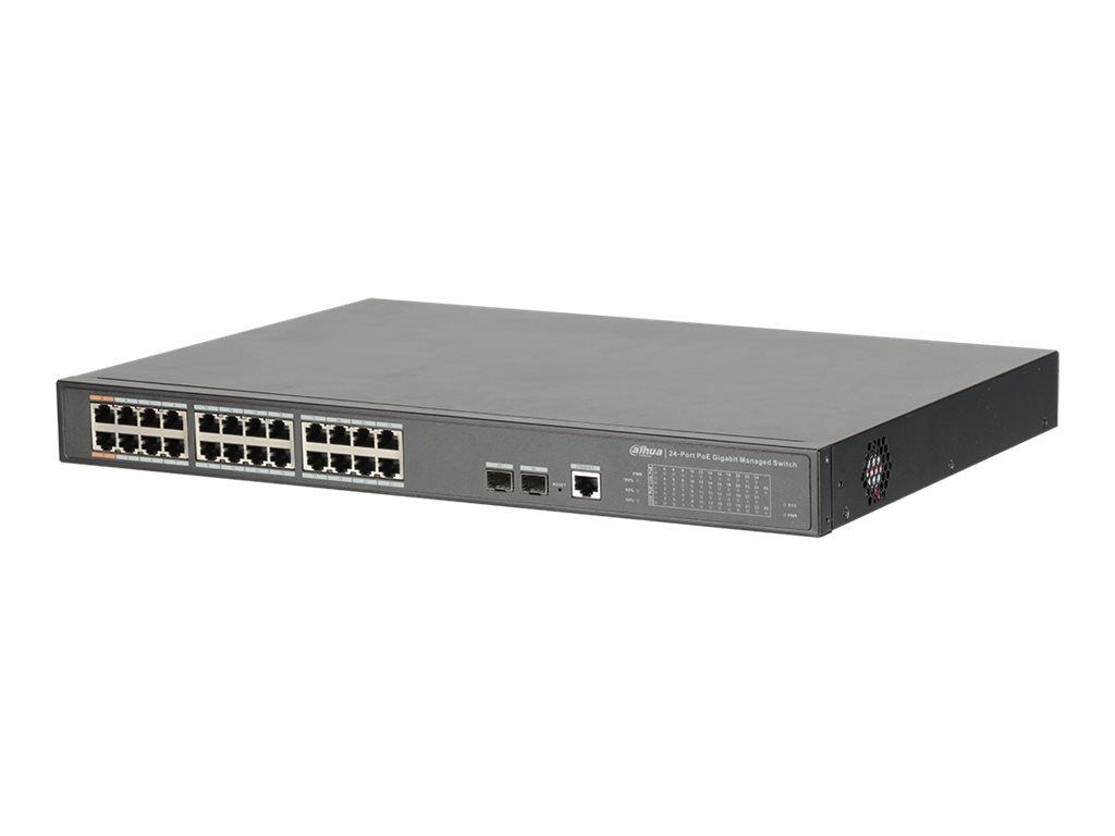 Dahua DH-PFS4226-24GT-360 Managed Switch - 2 x 10/100/1000 (High PoE) + 22 x 10/100/1000 (PoE+) + 2 x 1000Base-X