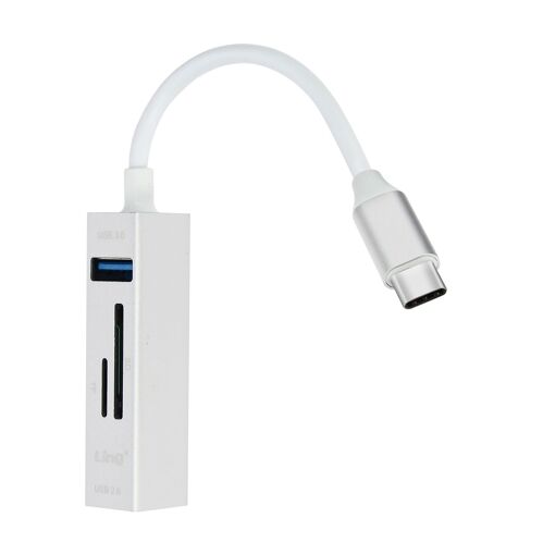 Hub USB-C LinQ 5 en 1 - 3 ports USB et lecteur de carte SD Micro-SD