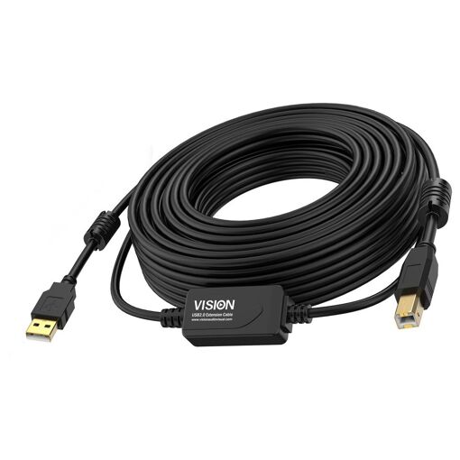 Vision USB Cable - 10m, Active Online Retrieval, Black