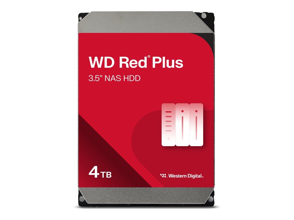 Western Digital Red Plus 4TB Internal Hard Drive - 3.5" SATA 6Gb/s, 5400 RPM, 256MB Cache
