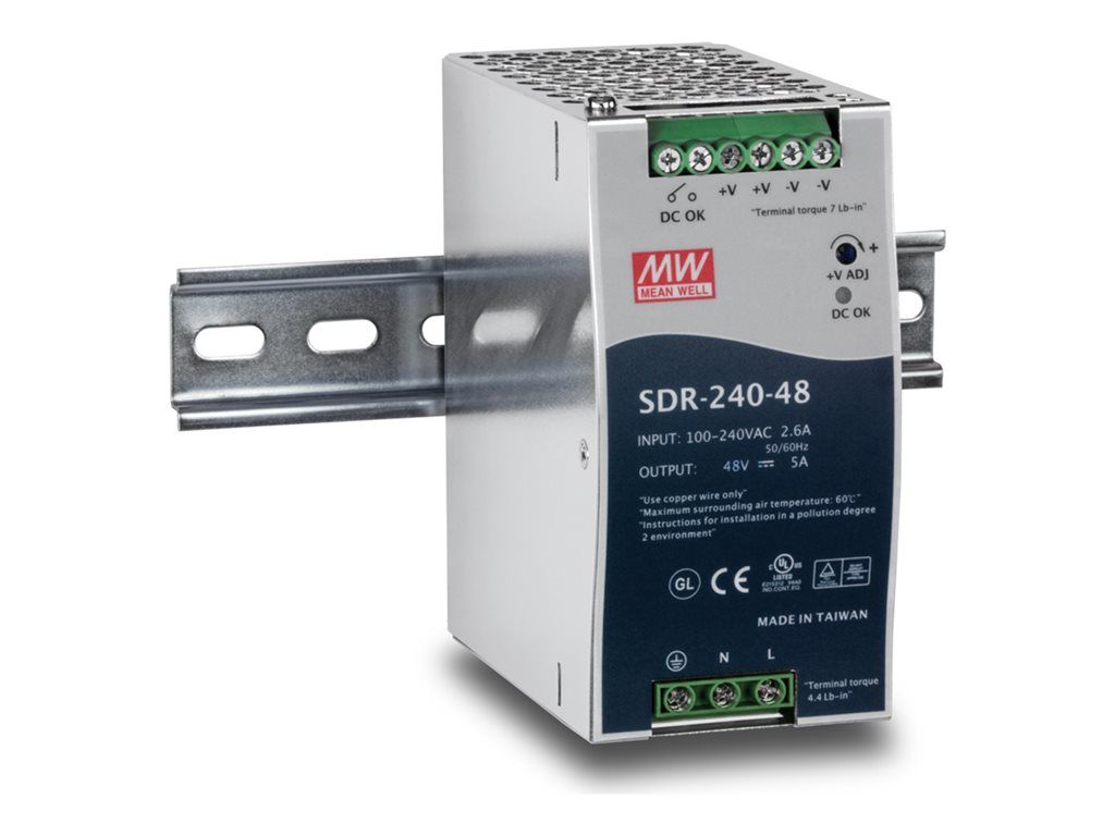 Trendnet TI-S24048 Power Supply (DIN Rail Mountable) - 100-240V AC, 240W, Active PFC, TAA Compliant