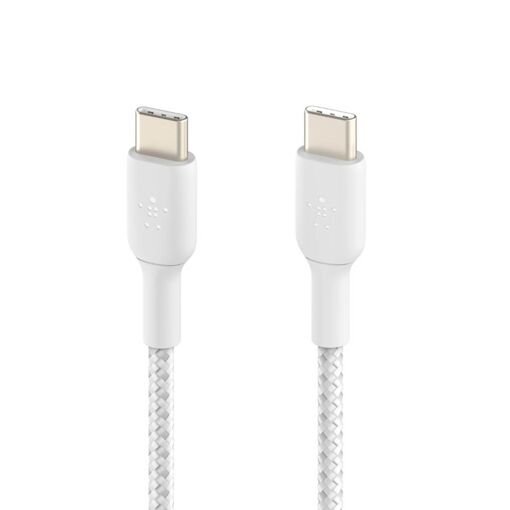 Câble Belkin 18W USB-C vers USB-C en nylon tressé 1m blanc