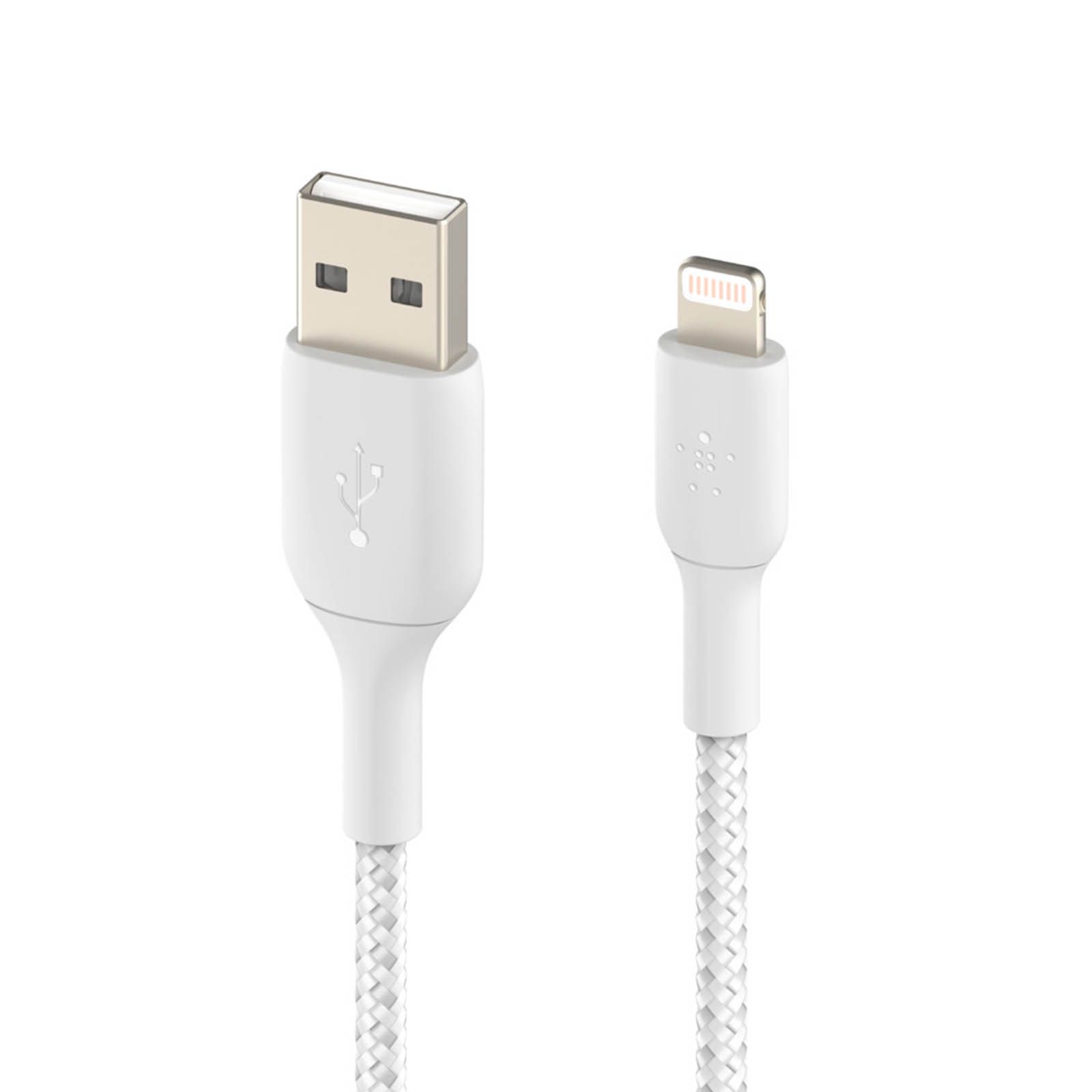 Belkin 18W MFi Lightning to USB Cable, 2m, Nylon Braided, White