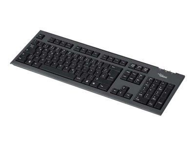 Fujitsu KB400 Keyboard - PS/2 - Black, Charcoal Gray