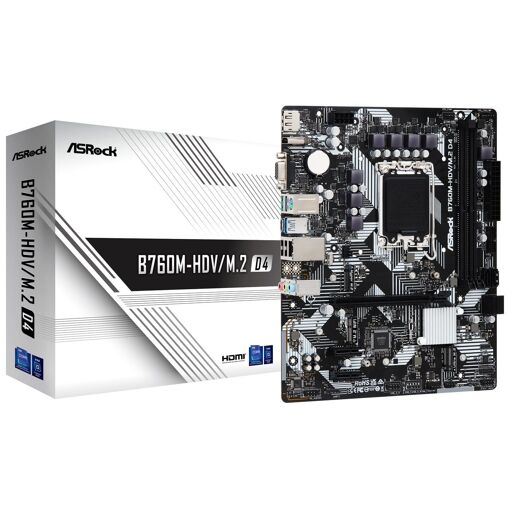 Placa base ASRock B760M-HDV/M.2 D4 con zócalo LGA 1700 (Intel Core i3, i5, i7, i9)