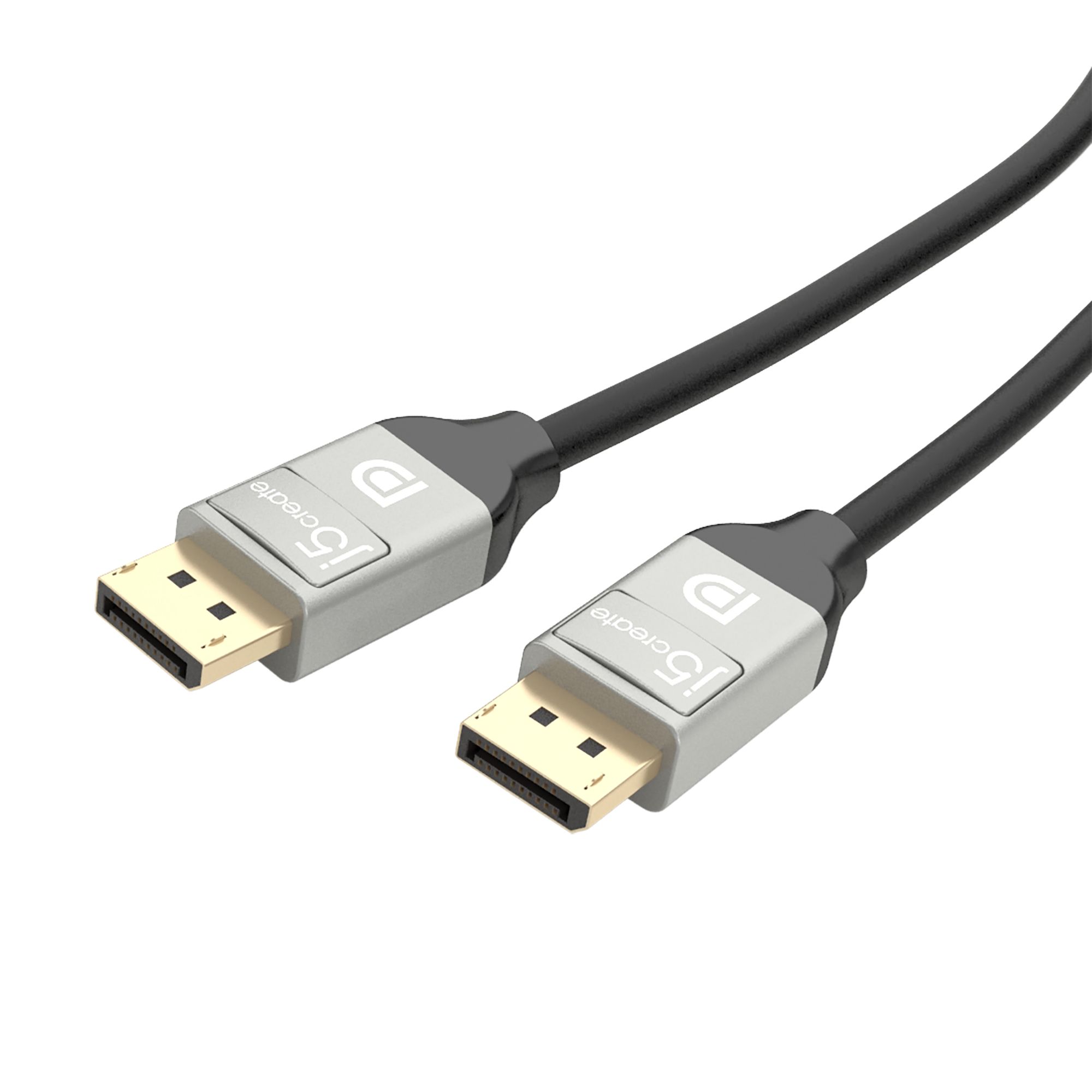 Câble DisplayPort j5create 4K, Noir et Gris, 1,8 m