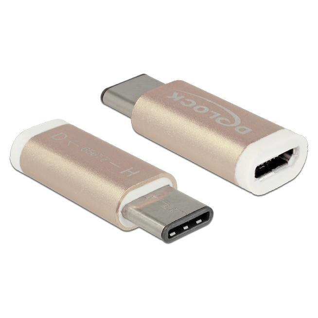 Adaptador USB Delock - 24 pines USB-C (M) a Micro-USB B (F) - USB 3.1 - Cobre
