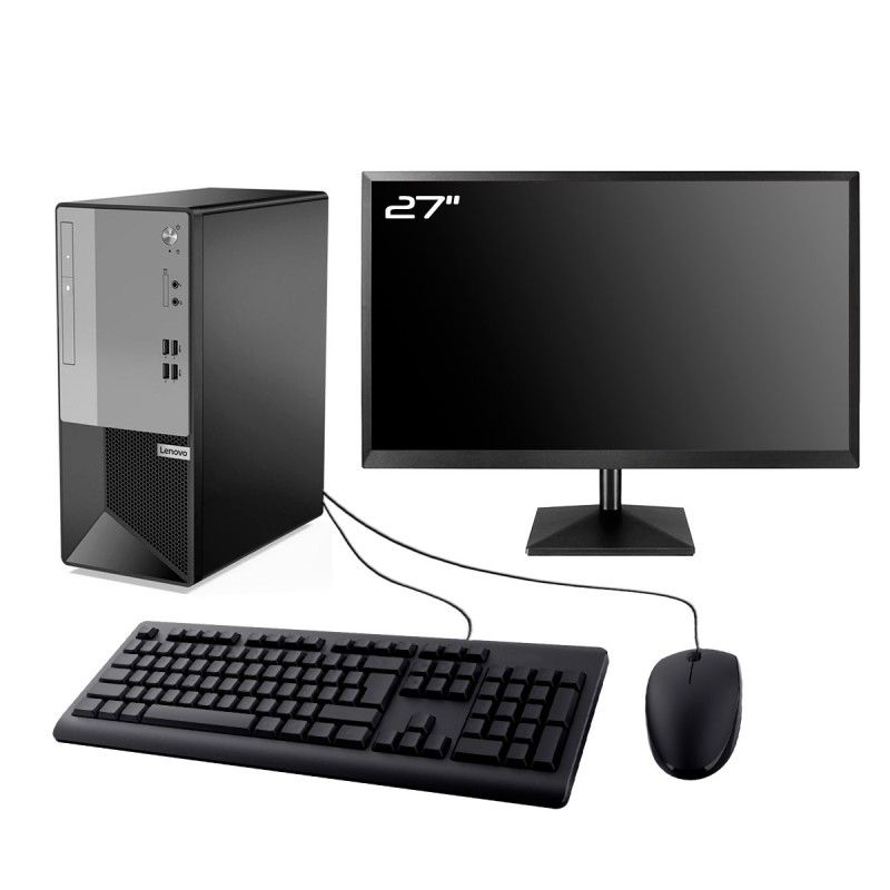 PC de juego Lenovo V50T - Pantalla de 27', GTX 1650, i5-10400, 16GB de RAM, SSD de 480GB