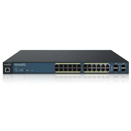 Conmutador inteligente de la serie EnGenius Neutron EWS1200-28TFP - 24 puertos Gigabit Ethernet (PoE+) + 4 SFP - Montable en rack - PoE+ 410 W