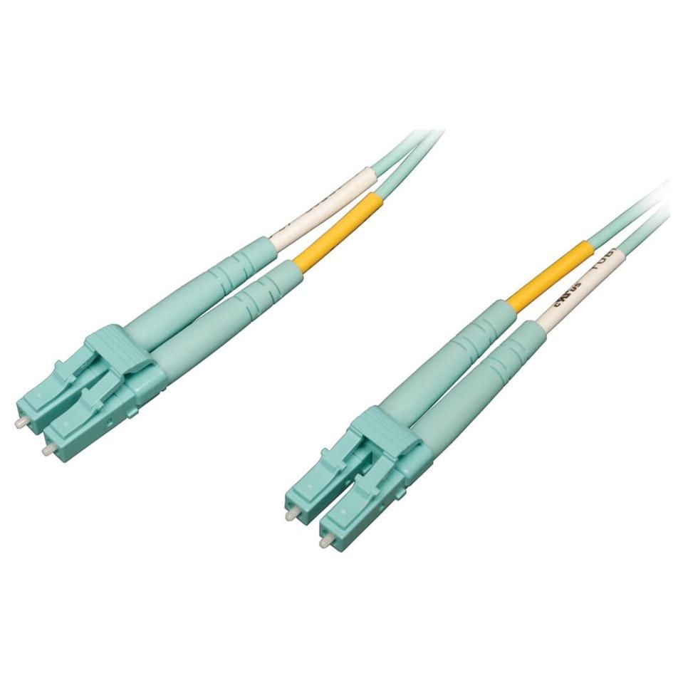 Eaton Tripp Lite 100G Duplex Multimode Fiber Optic Cable, Aqua, 15m (LC/LC)