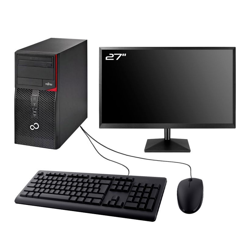 Fujitsu Esprimo P420 Tour PC - 27" Monitor, Intel i3-4130, 8GB RAM, 960GB SSD, Windows 10