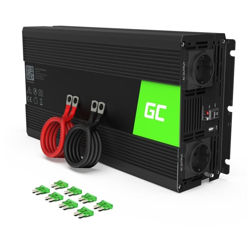 Green Cell INV25 1500W Power Adapter & Inverter, Black