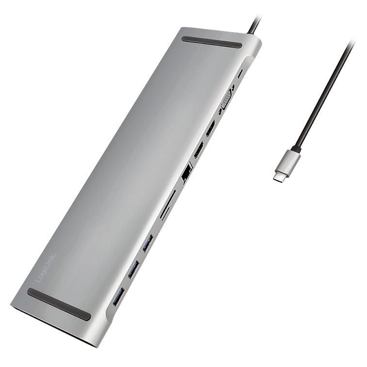 LogiLink UA0373 USB 3.2 Gen 1 (3.1 Gen 1) Type-C Docking Station, Aluminum