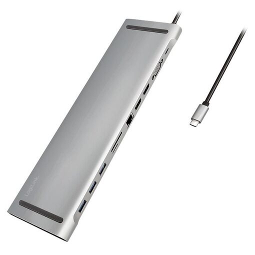 LogiLink UA0373 USB 3.2 Gen 1 (3.1 Gen 1) Type-C Docking Station, Aluminum