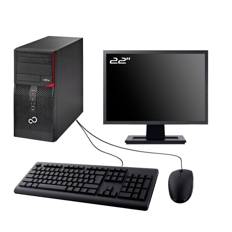 Fujitsu Esprimo P420 Tour Computer, 22" Screen, Intel i7-4770, 16GB RAM, 960GB SSD, Windows 10