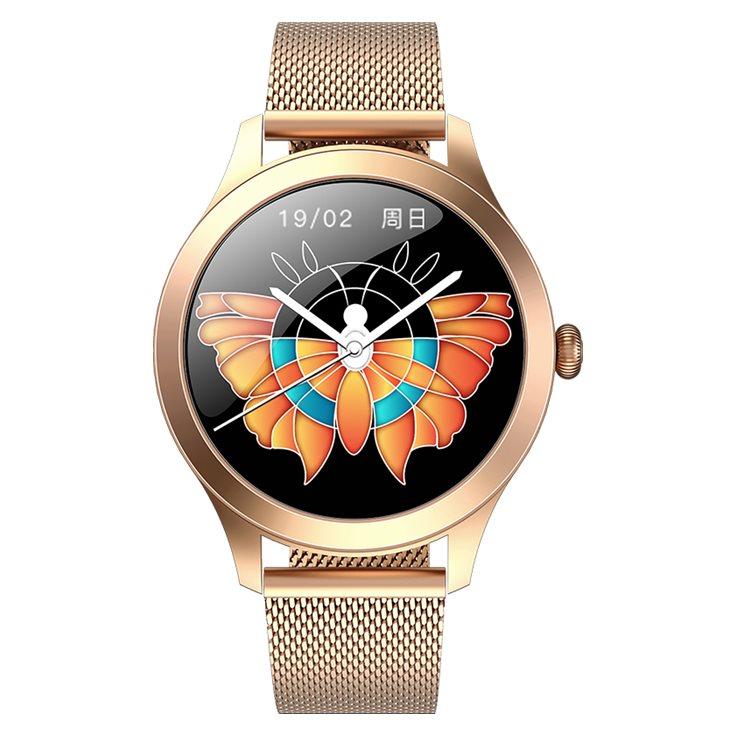 Maxcom FW42 Stainless Steel Smartwatch with Metal Bracelet - 1.09" Display - Bluetooth - 70g - Gold