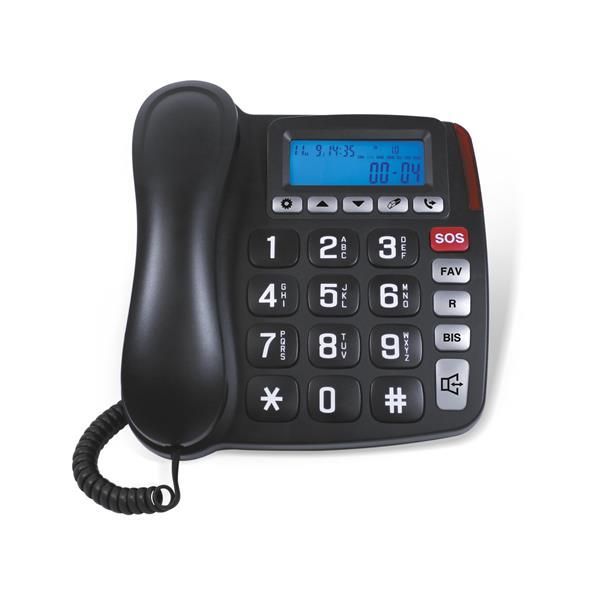 Schneider Senior Corded Phone - Black - GMSC525FBLK