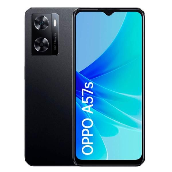 Oppo A57s - Téléphone 6,56'', 4 Go de RAM, 128 Go de stockage, Appareil photo 50 MP avec IA, Batterie 5000 mAh, Noir